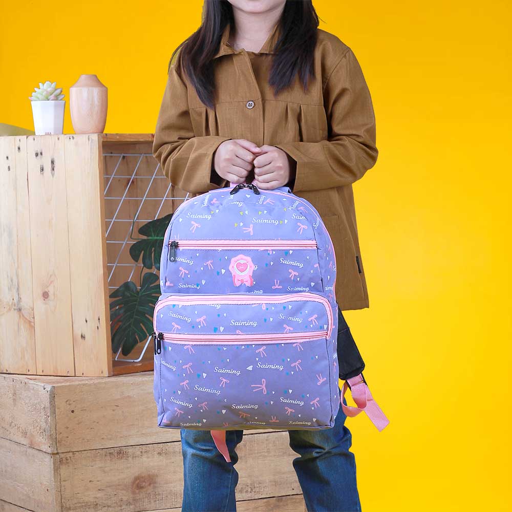 Tas Back Anak Perempuan 2in1 Motif Bunga BR 308