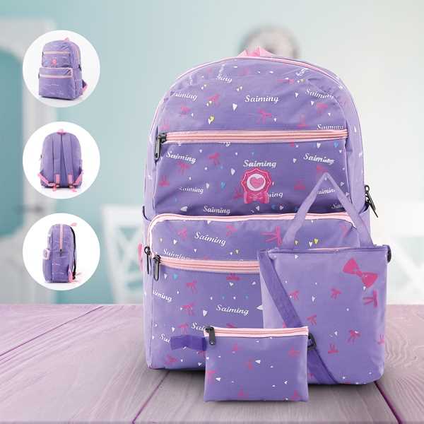 Tas Back Anak Perempuan 2in1 Motif Bunga BR 308