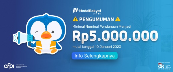 Perubahan Nominal Minimal Transaksi Pendana Di Modal Rakyat Perubahan Nominal Minimal Transaksi Pendana Di Modal Rakyat