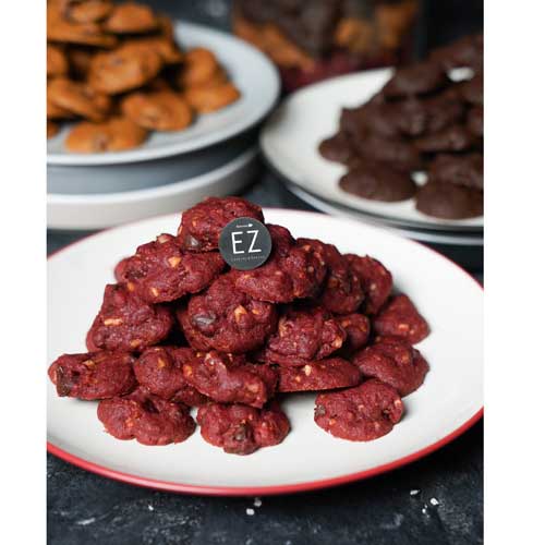 Red Velvet Choco Chips Pecan & Walnuts Cookies
