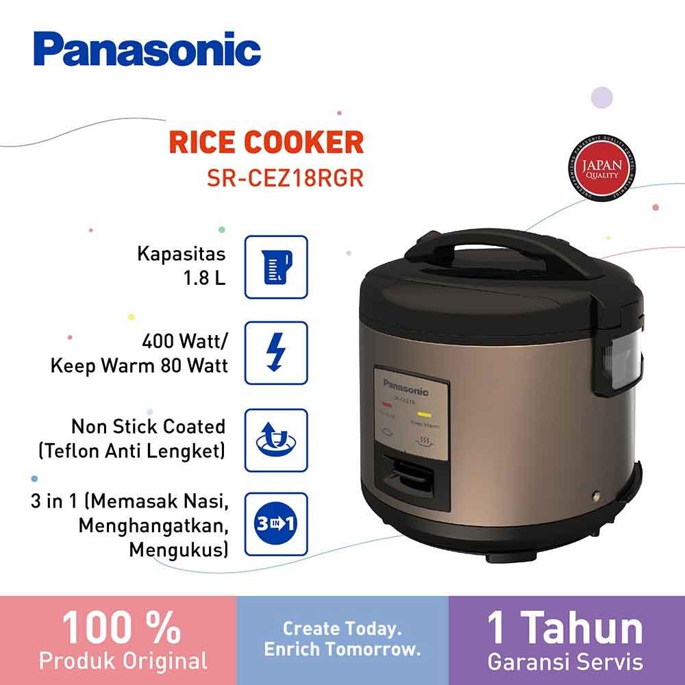 PANASONIC RICE COOKER SR-CEZ18 ROSE GOLD