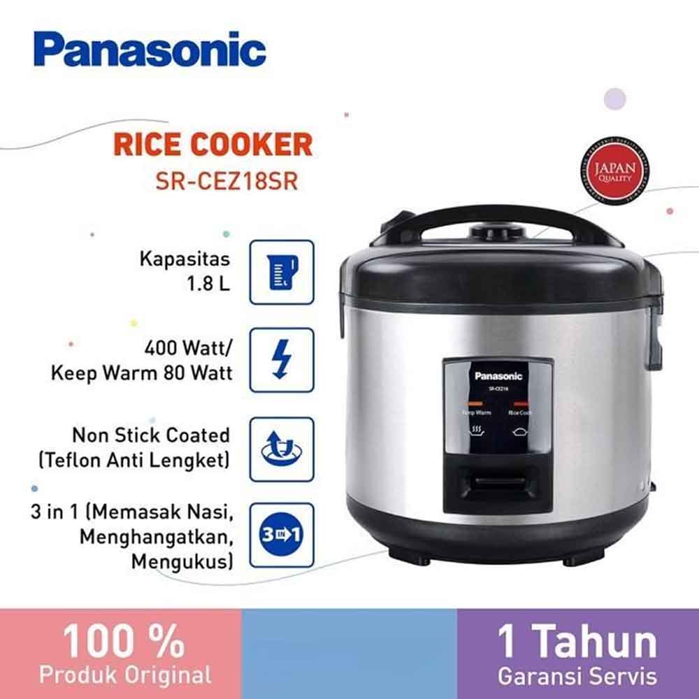 PANASONIC RICE COOKER SR-CEZ18 SILVER