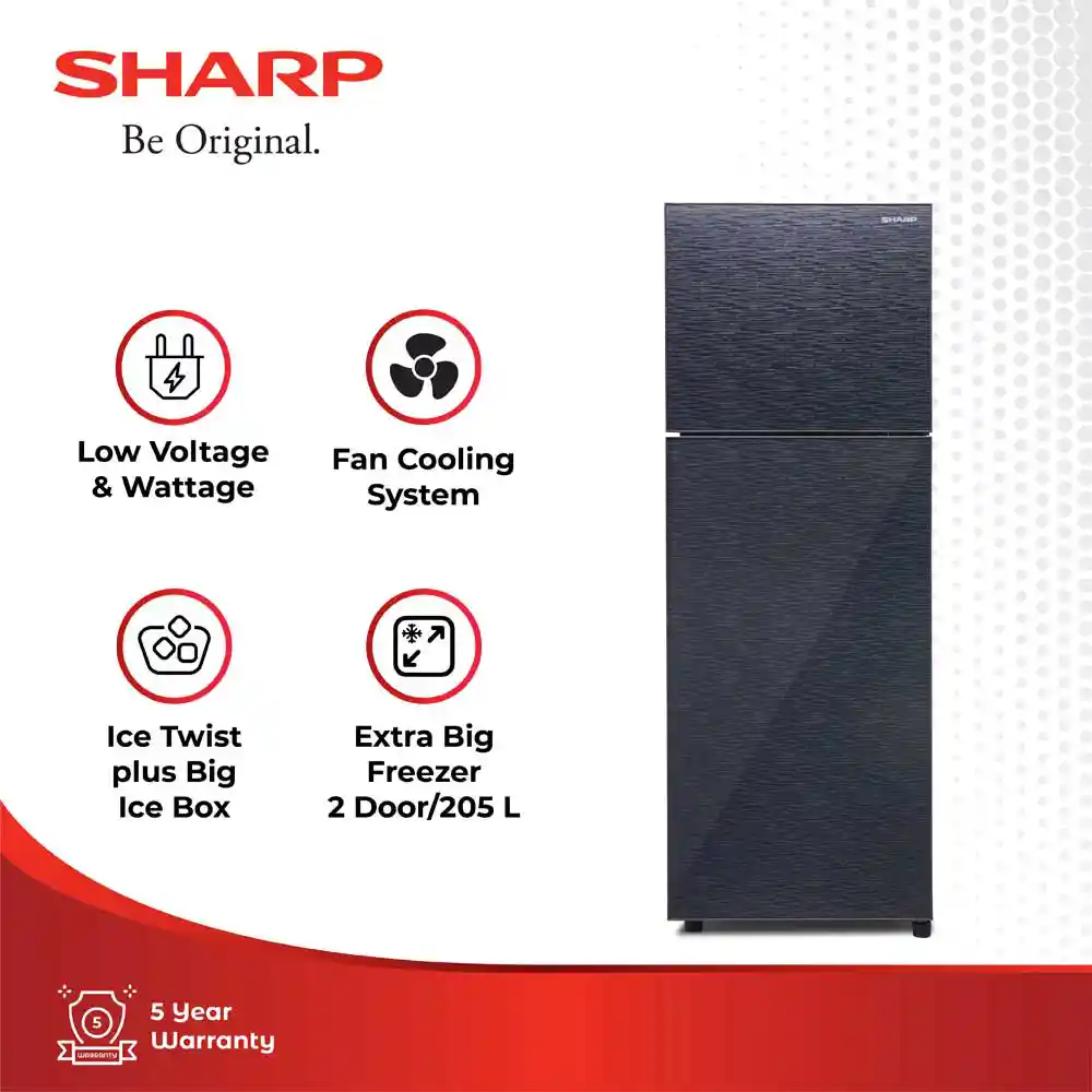 SHARP KULKAS 2 PINTU KECIL SMALL 2 DOOR REFRIGERATOR SILVER SJ246XGMS