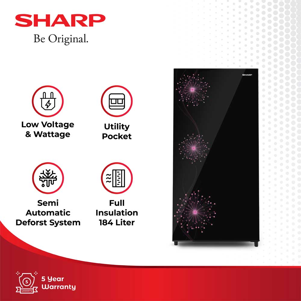 SHARP KULKAS 1 PINTU 1 DOOR REFRIGERATOR DANDELION SERIES PINK SJX197MGDP