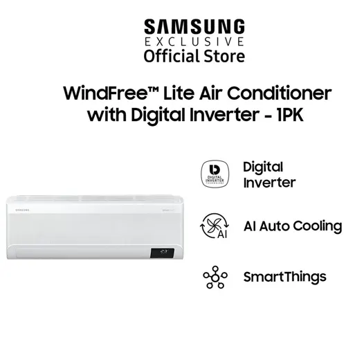 SAMSUNG 1 PK AC SPLIT WINDFREE LITE AIR CONDITIONER INVERTER AR10CYFAAWKNSE