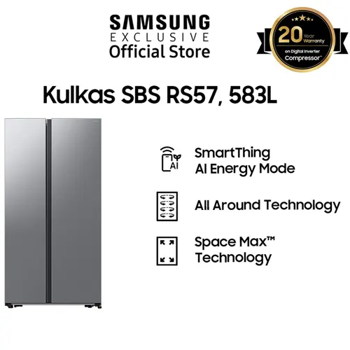 SAMSUNG KULKAS SIDE BY SIDE REFRIGERATOR RS57DG4000M9SE
