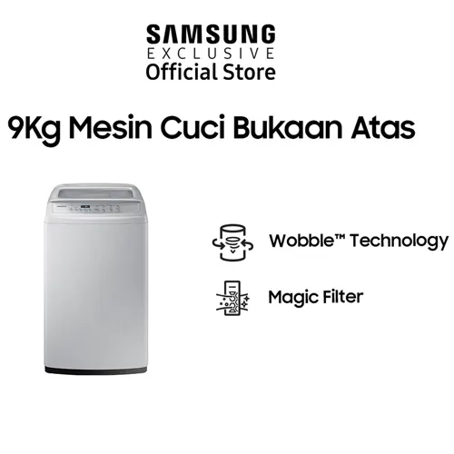 Samsung Mesin Cuci 1 Tabung Top Load Washer 9 KG dengan Wobble Technology - WA90H4200SG