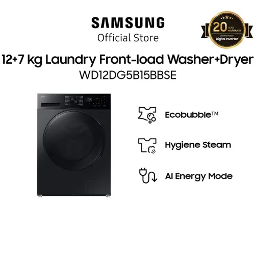SAMSUNG MESIN CUCI DAN DRYER PENGERING WASHER AND DRYERS 12+7 KG WD12DG5B15BBSE