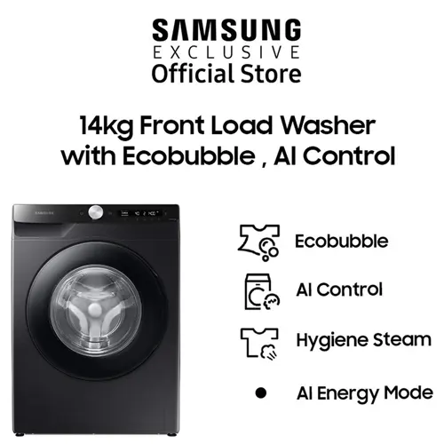 SAMSUNG MESIN CUCI FRONT LOADING WASHER 14 KG WW14T504DAB/SE