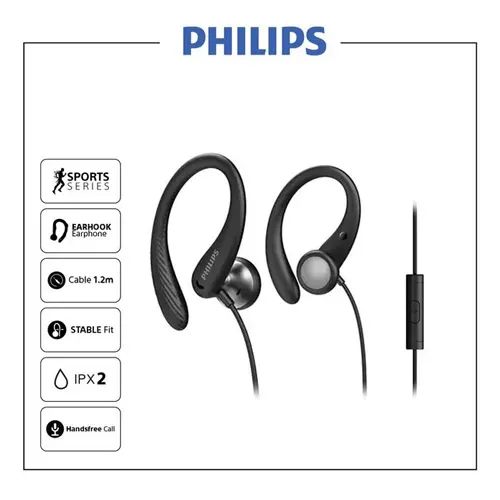 Philips Personal Earphone Sports TAA1105 Series Black PHILIPSTAA1105BK