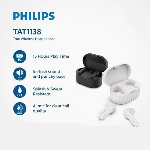 Philips Earbuds True Wireless TAT1138 Series