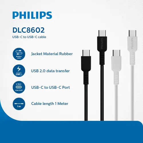 Philips Kabel Data/Kabel Charger USB-C to USB C DLC8602 Series