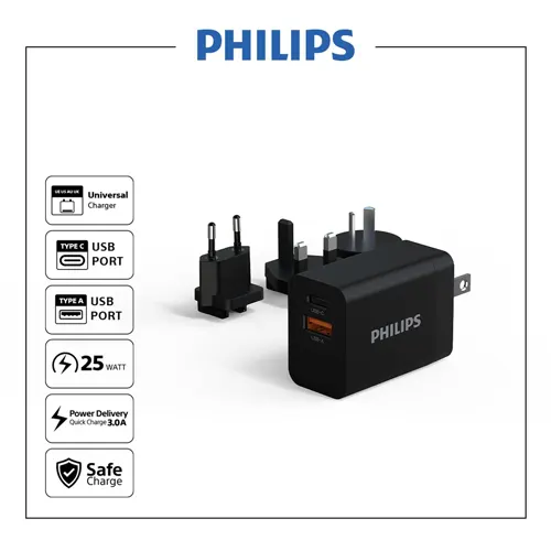 Philips Wall Charger 2 Port USB PHILIPSDLP4325N