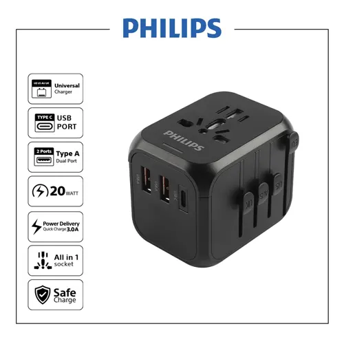 Philips Travel Adaptor Fast Charge 20 Watt SPN3351 Series