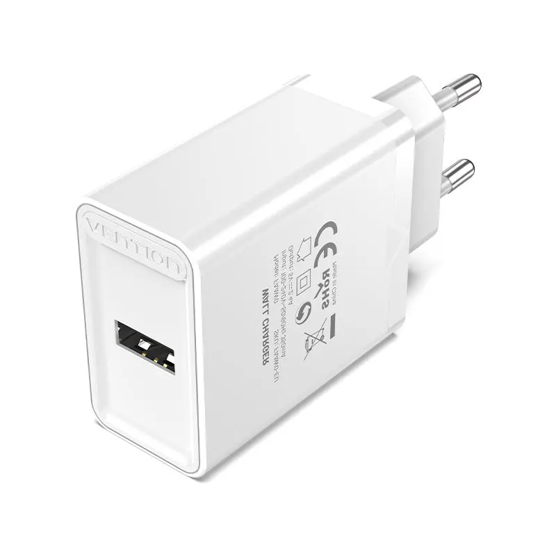 Vention 1 Port USB Wall Charger 12W EU Plug White FAAW0-EU
