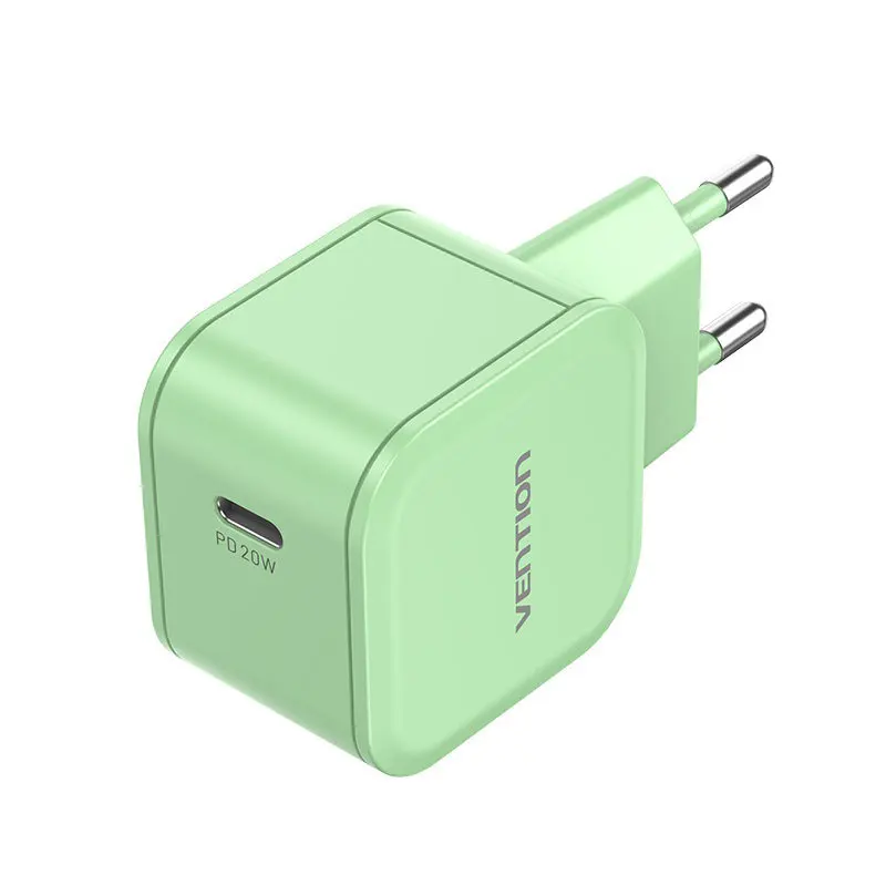 Vention 1 Port USB-C Wall Charger 20W EU Plug Green FEJG0-EU