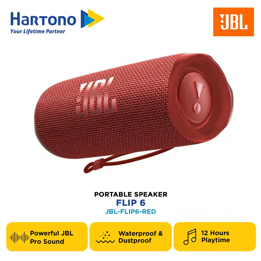 JBL WIRELESS PORTABLE SPEAKER FLIP 6 RED