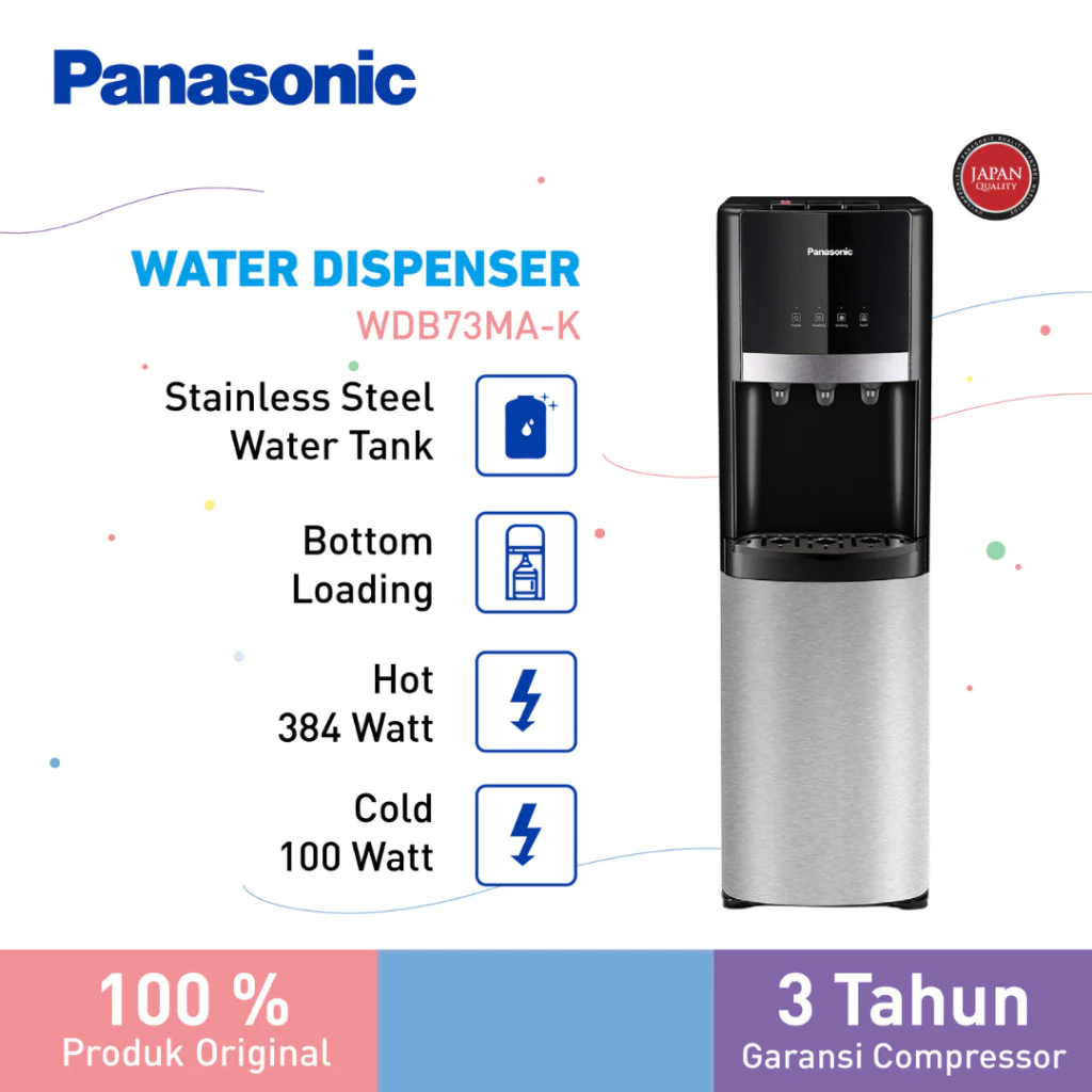 PANASONIC DISPENSER AIR BERDIRI GALON BAWAH STANDING DISPENSER NY-WDB73MAK2