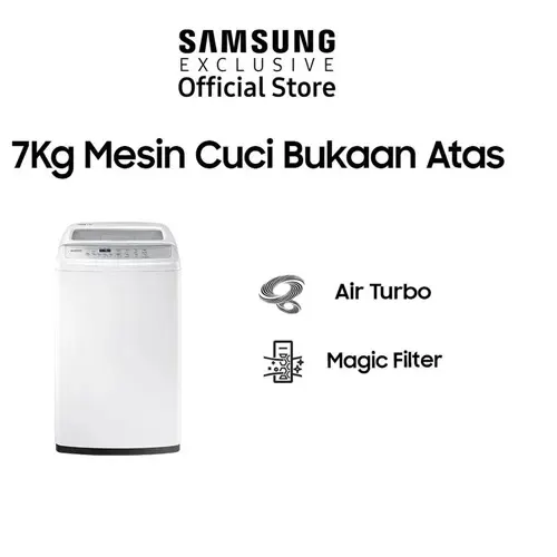 Samsung Mesin Cuci 1 Tabung Top Load Washer 7 KG dengan Tub Clean WA70H4200SW