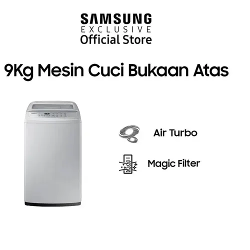Samsung Mesin Cuci 1 Tabung Top Load Washer 9 KG dengan Tub Clean - WA90H4200SG