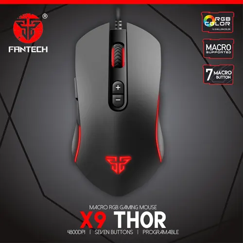 FANTECH CABLE MOUSE X9 THOR BLACK X9-BK