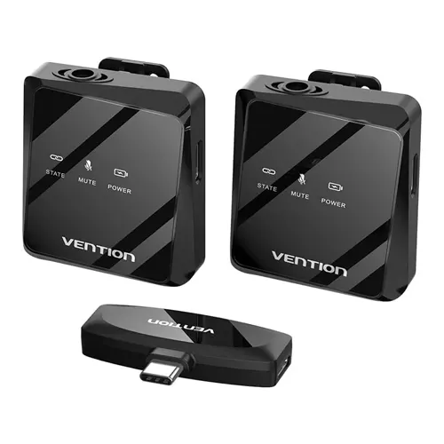 Vention Wireless Microphone Lavalier USB-C Black NCBB0
