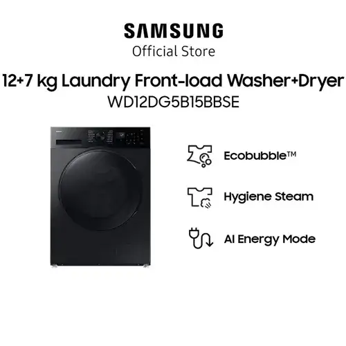SAMSUNG MESIN CUCI DAN DRYER PENGERING WASHER AND DRYERS 12+7 KG WD12DG5B15BBSE