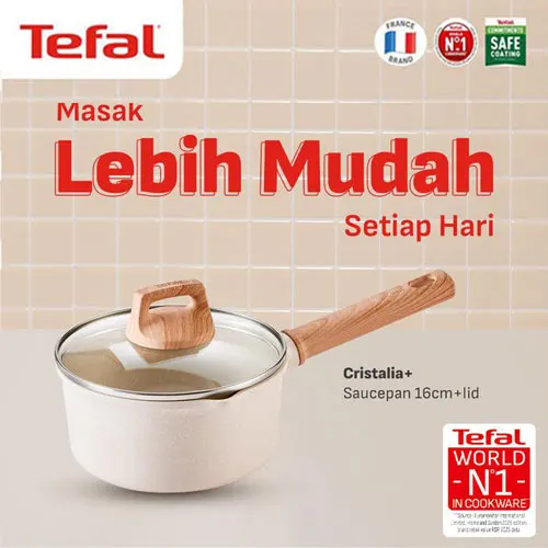 TEFAL CRISTALIA PLUS PANCI BERGANGGANG SAUCEPAN 16CM + LID G6192296