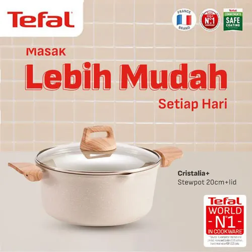 TEFAL CRISTALIA PLUS PANCI KALDU STEWPOT 20CM + LID G6194496