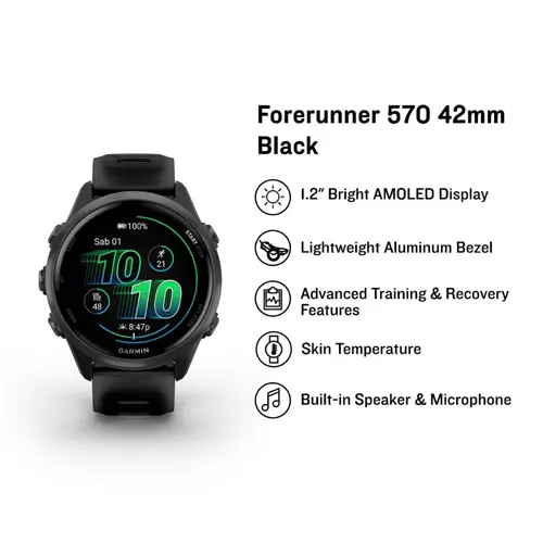 GARMIN SMART WATCH FORERUNNER 570 42MM BLACK 8100044247