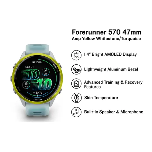 GARMIN SMART WATCH FORERUNNER 570 47MM YELLOW 8100044251