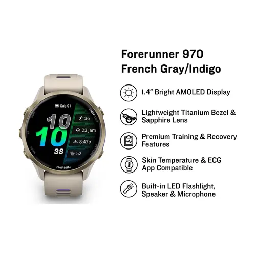 GARMIN SMART WATCH FORERUNNER 970 FRENCH GRAY/INDIGO 8100044255