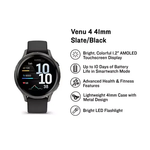 GARMIN SMART WATCH VENU 4 SLATE BLACK 41MM 8100227146