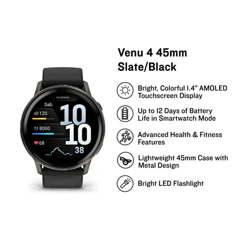 GARMIN SMART WATCH VENU 4 SLATE BLACK 45MM 8100227147