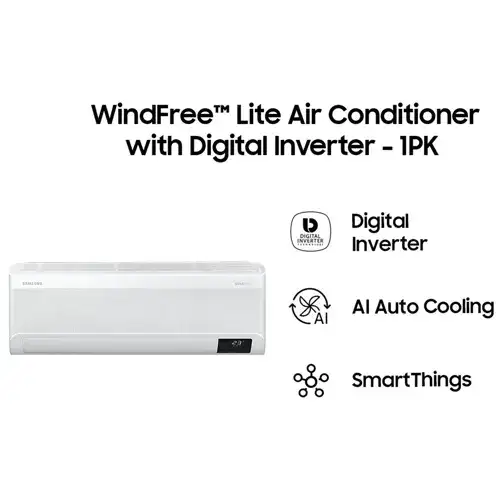SAMSUNG 1 PK AC SPLIT WINDFREE LITE AIR CONDITIONER INVERTER AR10CYFAAWKNSE