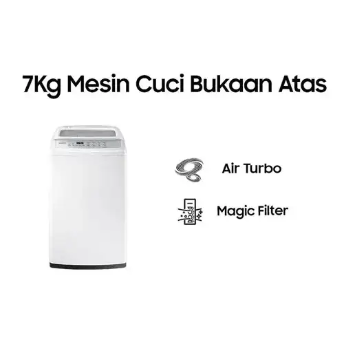 Samsung Mesin Cuci 1 Tabung Top Load Washer 7 KG dengan Tub Clean WA70H4200SW