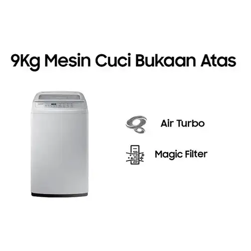 Samsung Mesin Cuci 1 Tabung Top Load Washer 9 KG dengan Tub Clean - WA90H4200SG