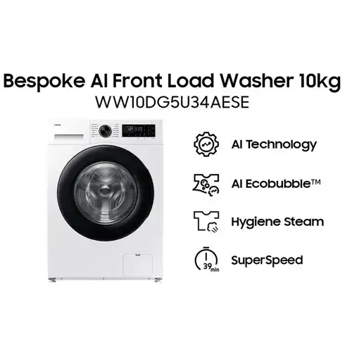 SAMSUNG BESPOKE AI MESIN CUCI FRONT LOADING WASHER 10 KG WW10DG5U34AESE