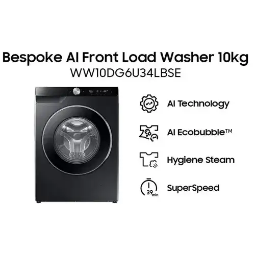 SAMSUNG BESPOKE AI MESIN CUCI FRONT LOADING WASHER 10 KG WW10DG6U34LBSE