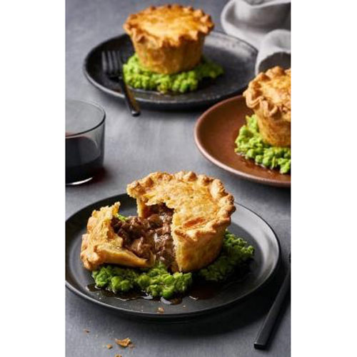 Steak & Mushroom Pie with Mushy Peas