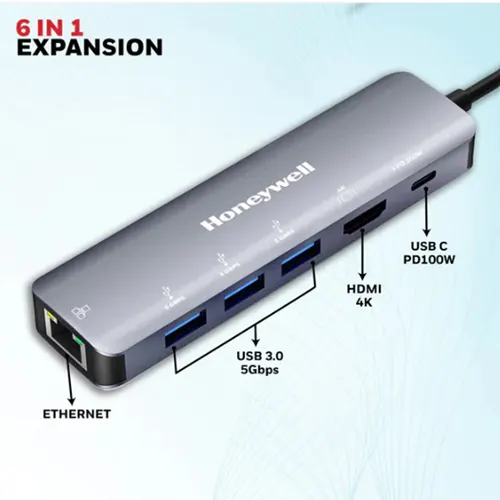 HONEYWELL USB HUB DOCKING STATION 6 IN 1 HONEYWELL24/LAP/CD