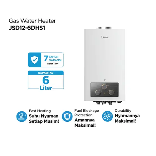 MIDEA PEMANAS AIR GAS WATER HEATER JSD12-6DHS1