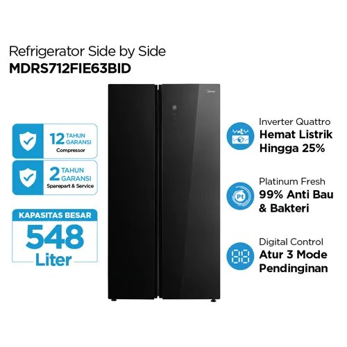 MIDEA KULKAS SIDE BY SIDE REFRIGERATOR MDRS712FIE63BID