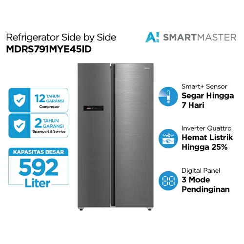 MIDEA KULKAS SIDE BY SIDE REFRIGERATOR MDRS791MYE45ID