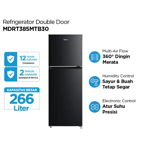 MIDEA KULKAS 2 PINTU KECIL SMALL 2 DOOR MDRT385MTB-30ID