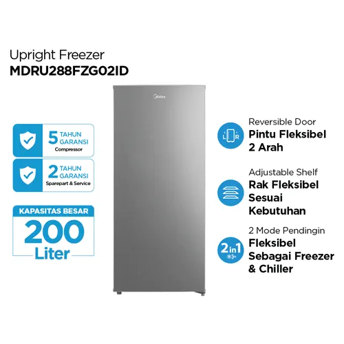 MIDEA FREEZER STANDING UPRIGHT FREEZER MDRU288FZG02ID