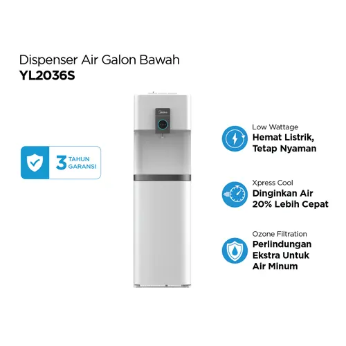 MIDEA DISPENSER AIR BERDIRI GALON BAWAH STANDING DISPENSER YL2036S