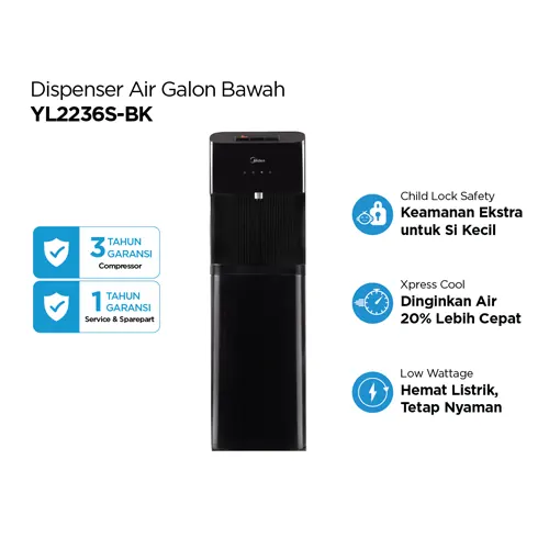MIDEA DISPENSER AIR BERDIRI STANDING DISPENSER YL2236S-BK