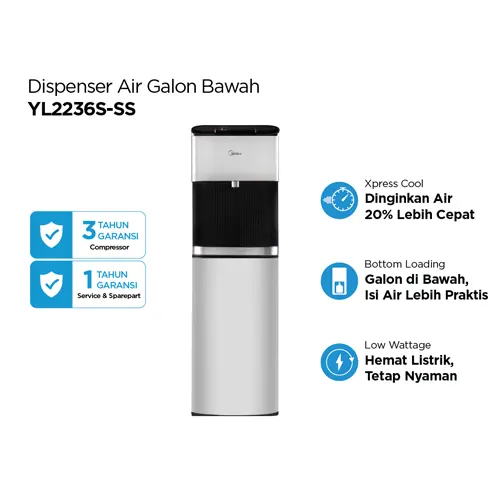 MIDEA DISPENSER AIR BERDIRI STANDING DISPENSER YL2236S-SS