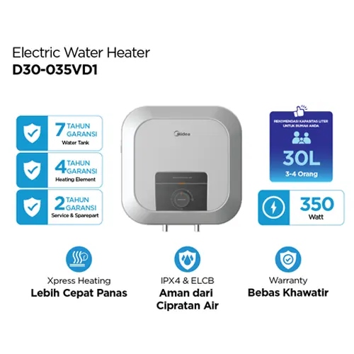 MIDEA PEMANAS AIR LISTRIK ELECTRIC STORAGE WATER HEATER D30-035VD1